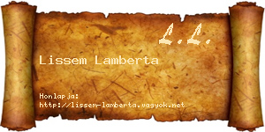 Lissem Lamberta névjegykártya